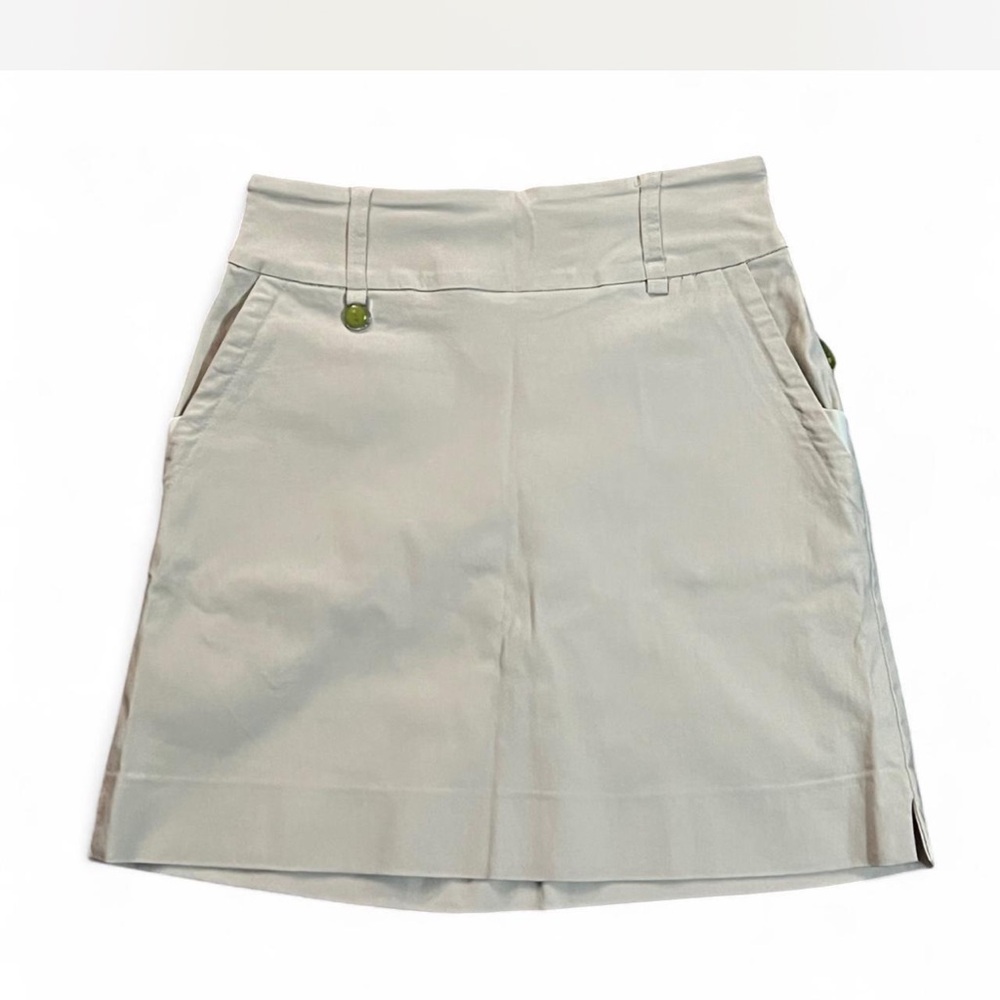 Elegant Swing Control Cream Mini Skirt